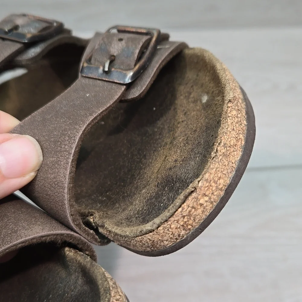 Birkenstock Milano Kids Ankle Sandals Outdoor Leather Flats shoes sz L12